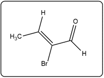 Chemical structure of an organic compound with Br and O, consistent with C4H5BrO.