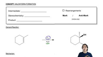 General properties of halohydrin formation.