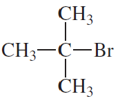 Structural formula of a carbon compound with bromine and four methyl groups, indicating possible functional group classification.