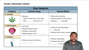 Cannabis, Hallucinogens, Inhalants Concept 2