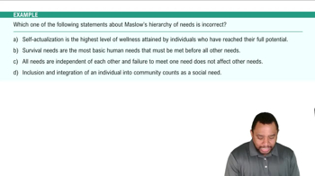 Psychological Health and the Hierarchy of Needs Example 2