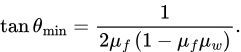 Formula for minimum angle of equilibrium in ladder problems.