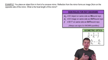 Ray Diagrams for Various Distances in Concave Mirrors Example 5