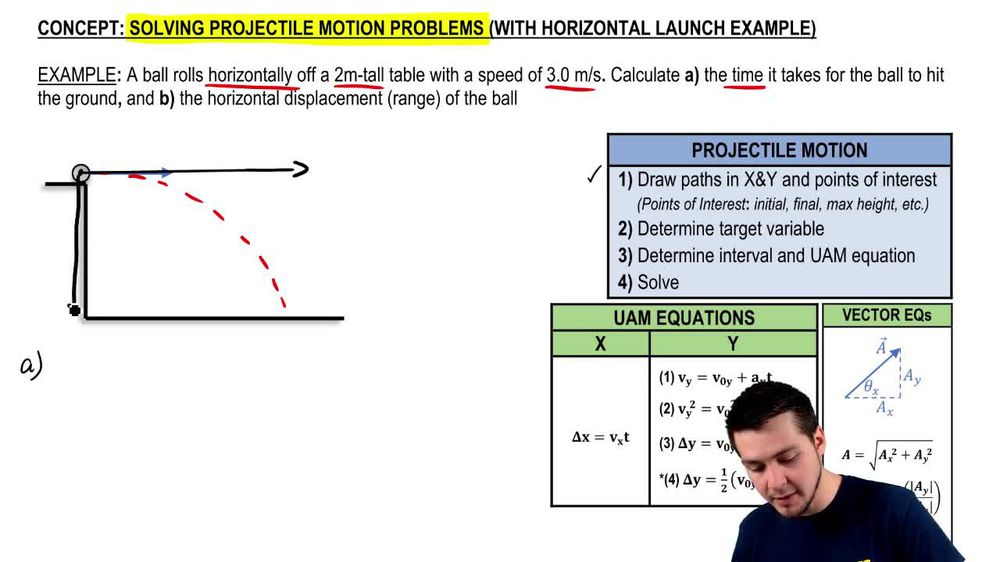 projectile motion problems with solutions