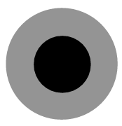 Diagram of a composite rotating disc with a solid inner disc and a thick-walled outer hoop spinning about a central axis.