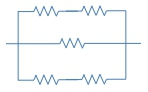 Diagram of resistors combined in series and parallel for physics course question.