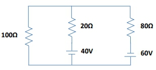 Circuit diagram showing a 100-Ohm resistor and other components for Kirchhoff's Loop Rule.