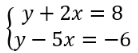 System of two linear equations to solve and classify by determining the number of solutions without graphing.
