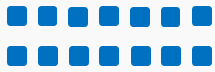 Array of two rows with seven blue squares each, prompting to write a multiplication expression.