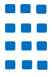 Blue array of 5 rows and 3 columns representing the multiplication expression 5 times 3.