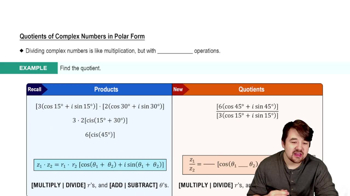 Quotients of Complex Numbers in Polar Form