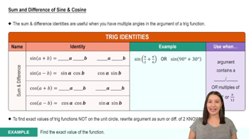 Sum and Difference of Sine & Cosine