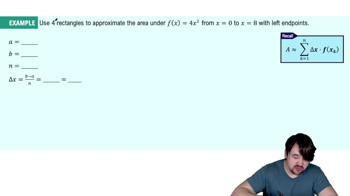 Approximating Area Algebraically Example 1