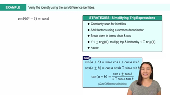 Verifying Identities with Sum and Difference Formulas Example 4