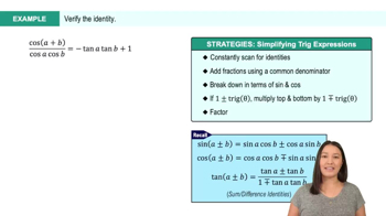 Verifying Identities with Sum and Difference Formulas Example 5