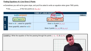 Finding Equations of Lines Given Two Points