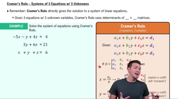 Cramer's Rule - 3 Equations w/ 3 Unknowns