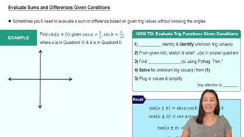 Evaluating Sums and Differences Given Conditions