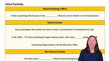 Cultural Psychology