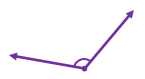 Two purple rays forming an angle with a curved arc, prompting classification as acute, right, obtuse, straight, or none.