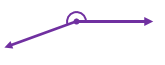Two rays forming an angle with a curved arc indicating the angle measurement.