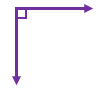 A right angle formed by two purple arrows, one pointing right and the other pointing down.