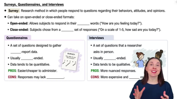Surveys, Questionnaires, and Interviews