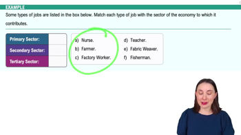 Sectors of the Economy Example 1