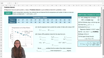 Prediction Intervals - Excel