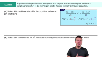 Constructing Confidence Intervals for Variance or Standard Deviation Example 1