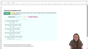 Finding Poisson Probabilities-Excel Example 1