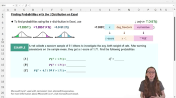 Finding Probabilities From t-Scores