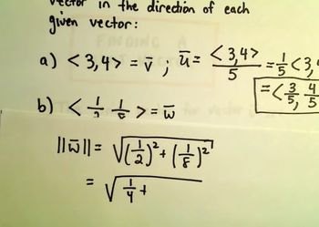 Finding a Unit Vector, Ex 2