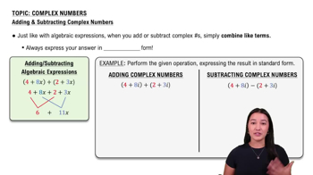 Adding and Subtracting Complex Numbers