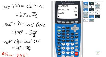 Inverse Reciprocal Trig on TI 84 Graphing Calculator