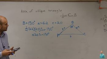 Find the area of an oblique triangle using a formula