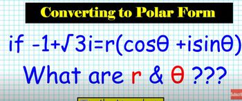 How to convert complex numbers from standard rectangular to polar trigonometric form precalculus pre