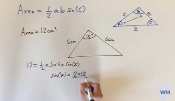 Area of a triangle using sine