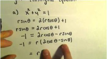 Converting Between Polar and Rectangular Equations, Ex 3