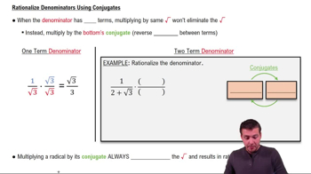 Rationalizing Denominators Using Conjugates