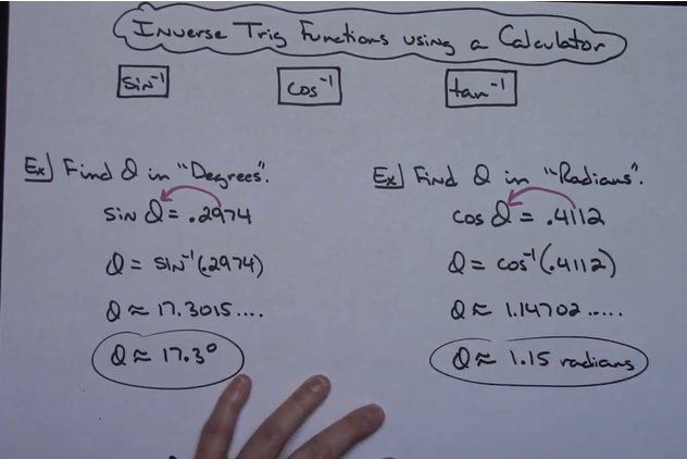 Values of inverse trigonometric functions calculator ▷ CASIO fx