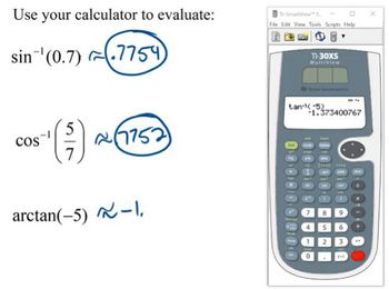 Inverse on sale cos calculator