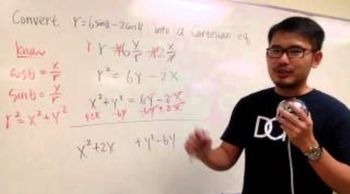 Convert a polar equation to a cartesian equation: circle!