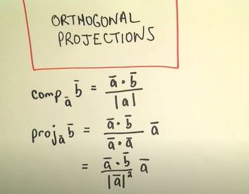 Orthogonal Projections - Scalar and Vector Projections