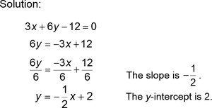 Finding slope and y-intercept from general form