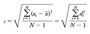 Sample standard deviation formula