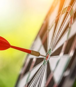Dart hitting bullseye (accuracy)