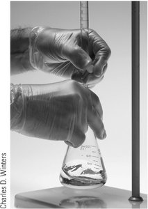 Swirling flask during titration