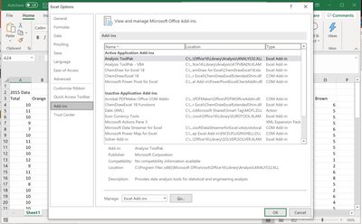 Excel add-ins menu on Mac