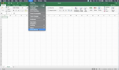Selecting Analysis ToolPak in Excel